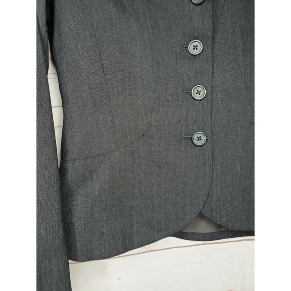 Doc & Amelia By Cintas Women Charcoal Gray 2 Regular Suit Blazer W/ Extra Button - Picture 5 of 12